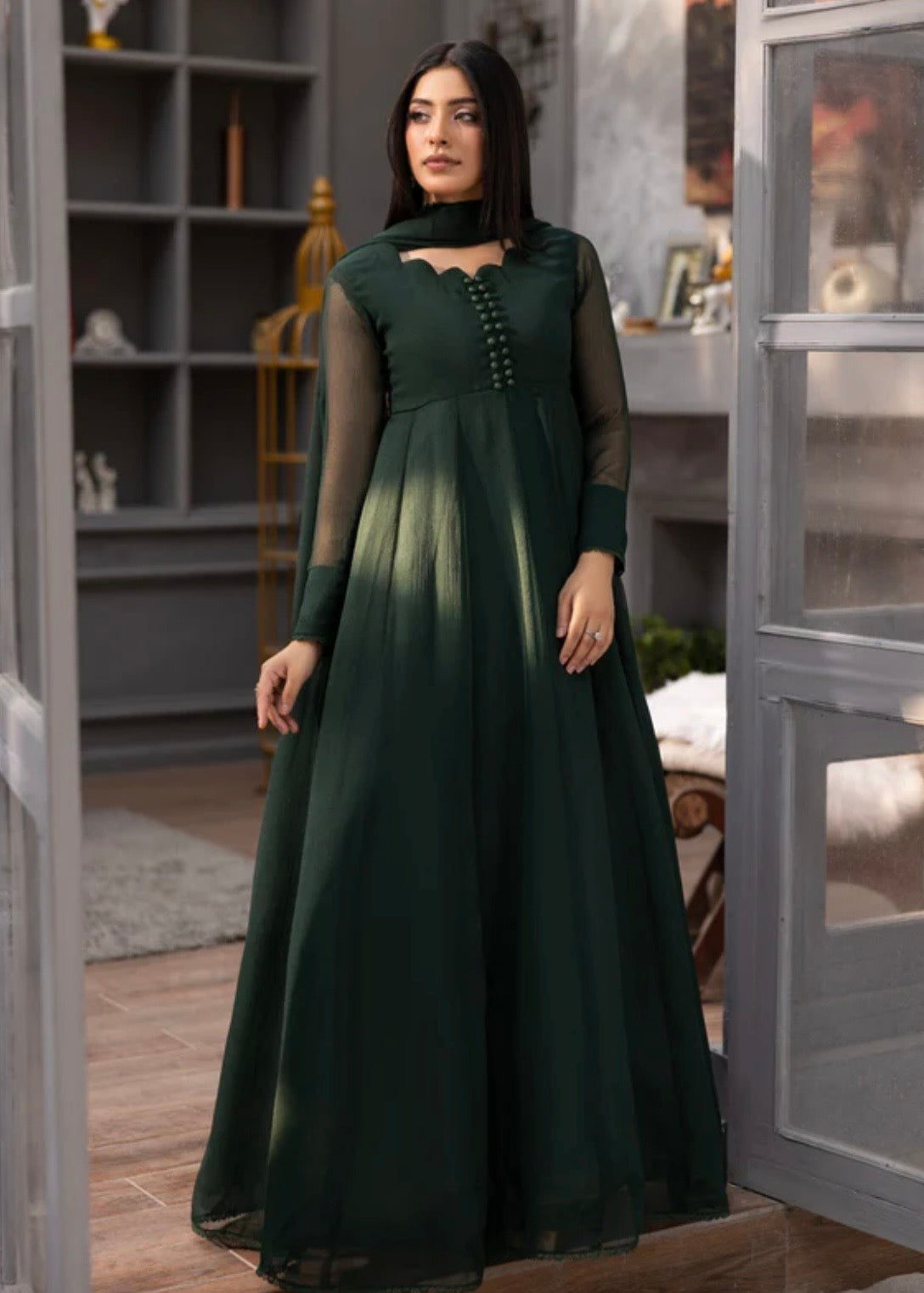 Green anarkali