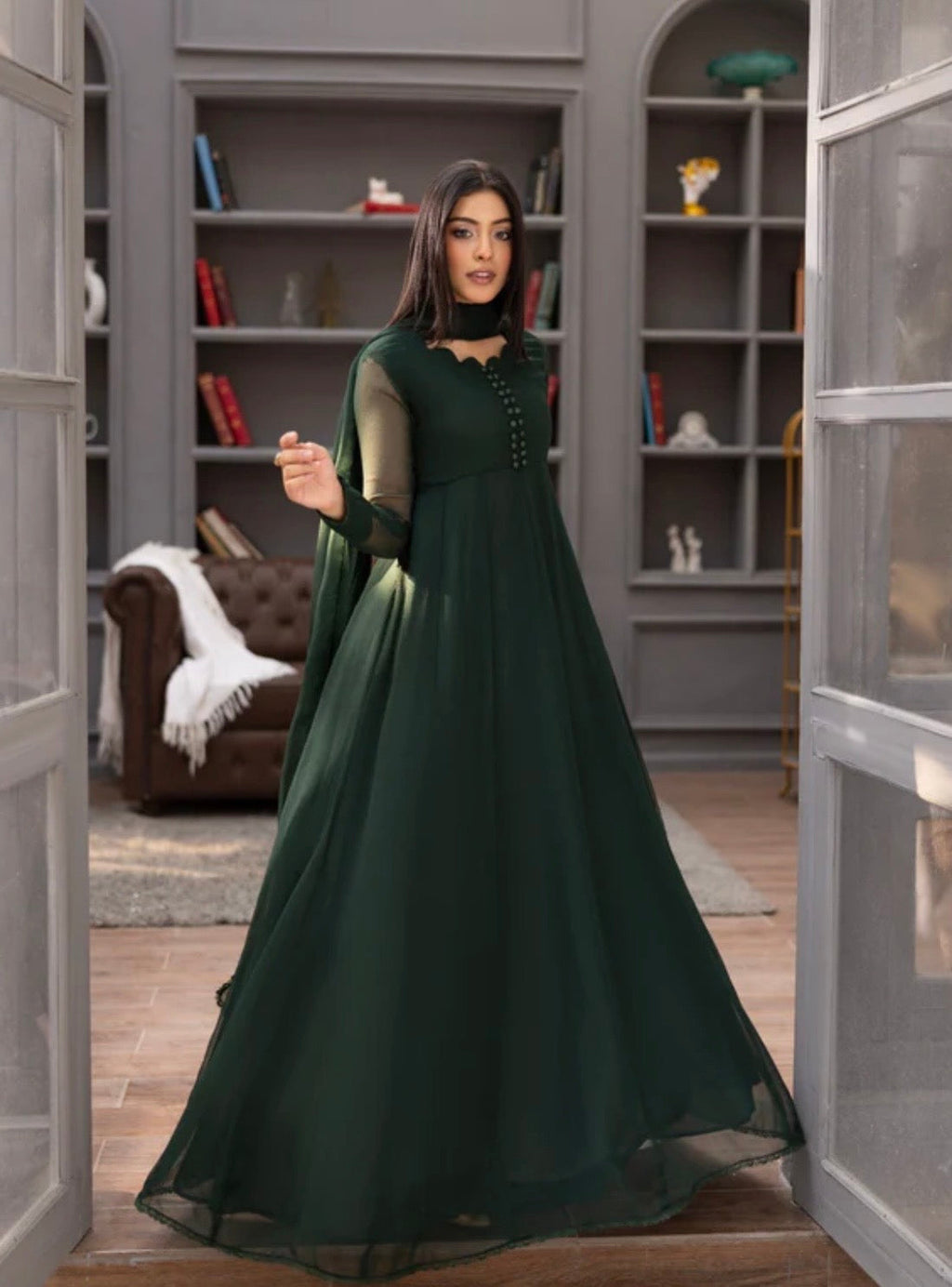 Green anarkali