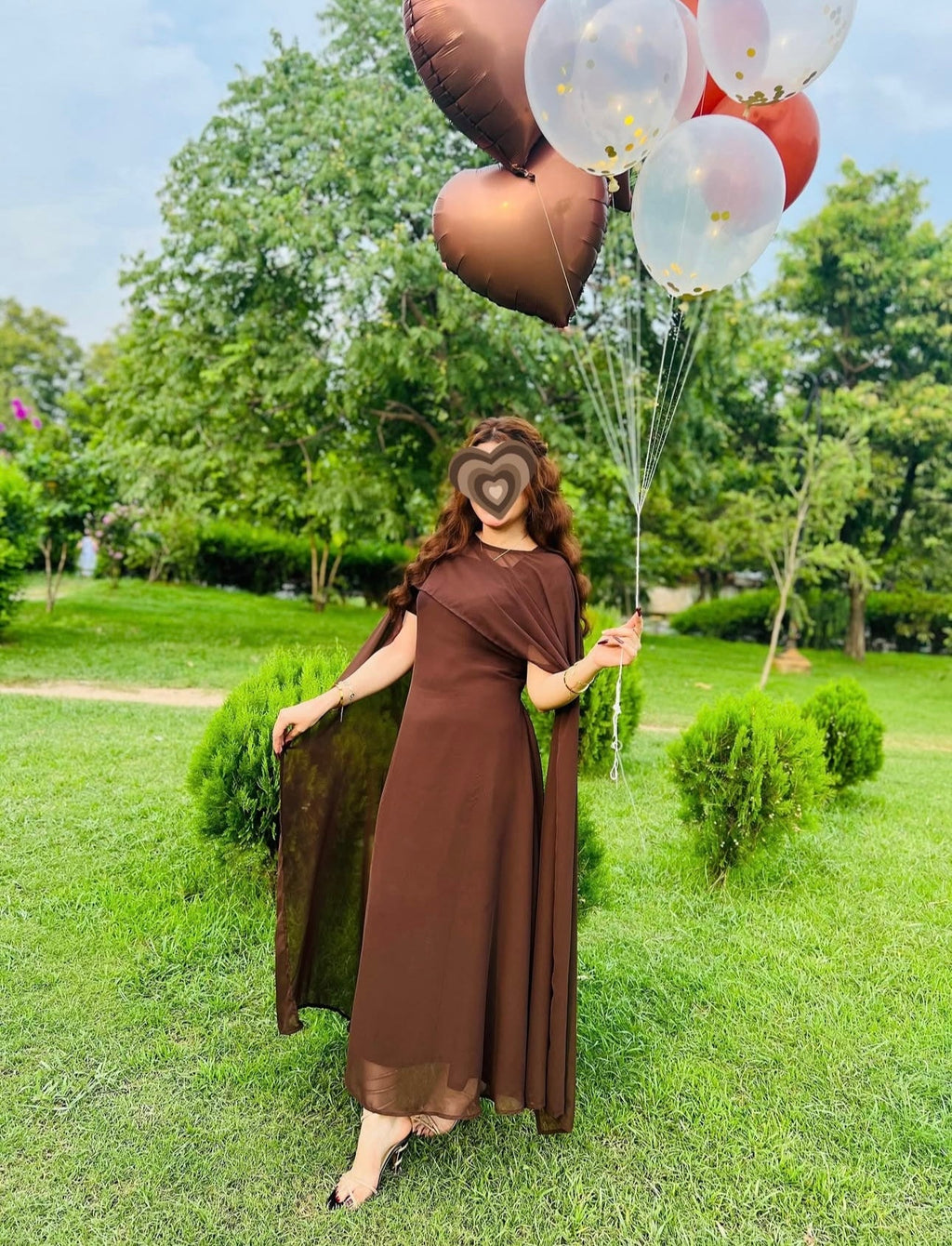 Chiffon cape dress