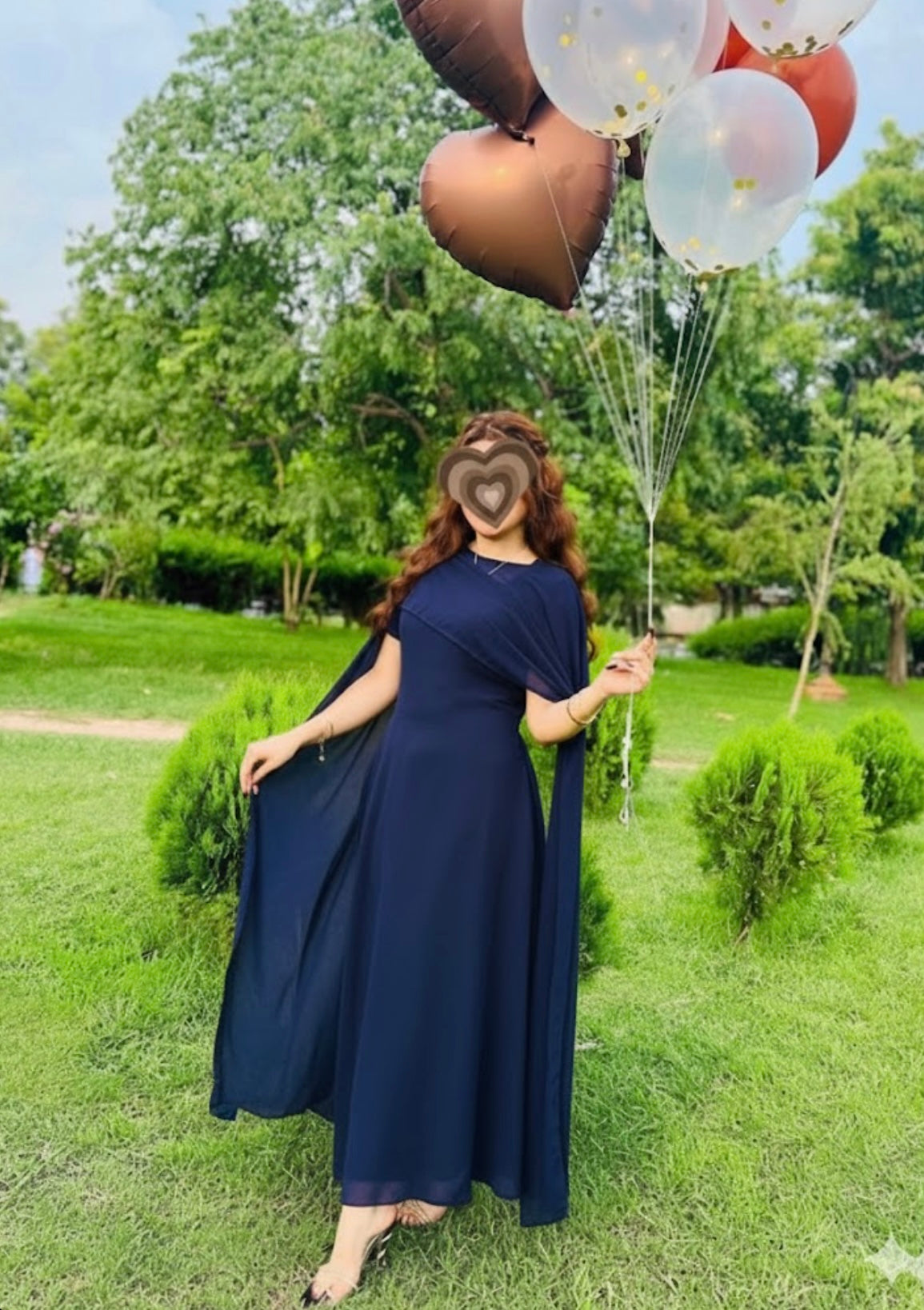 Chiffon cape dress