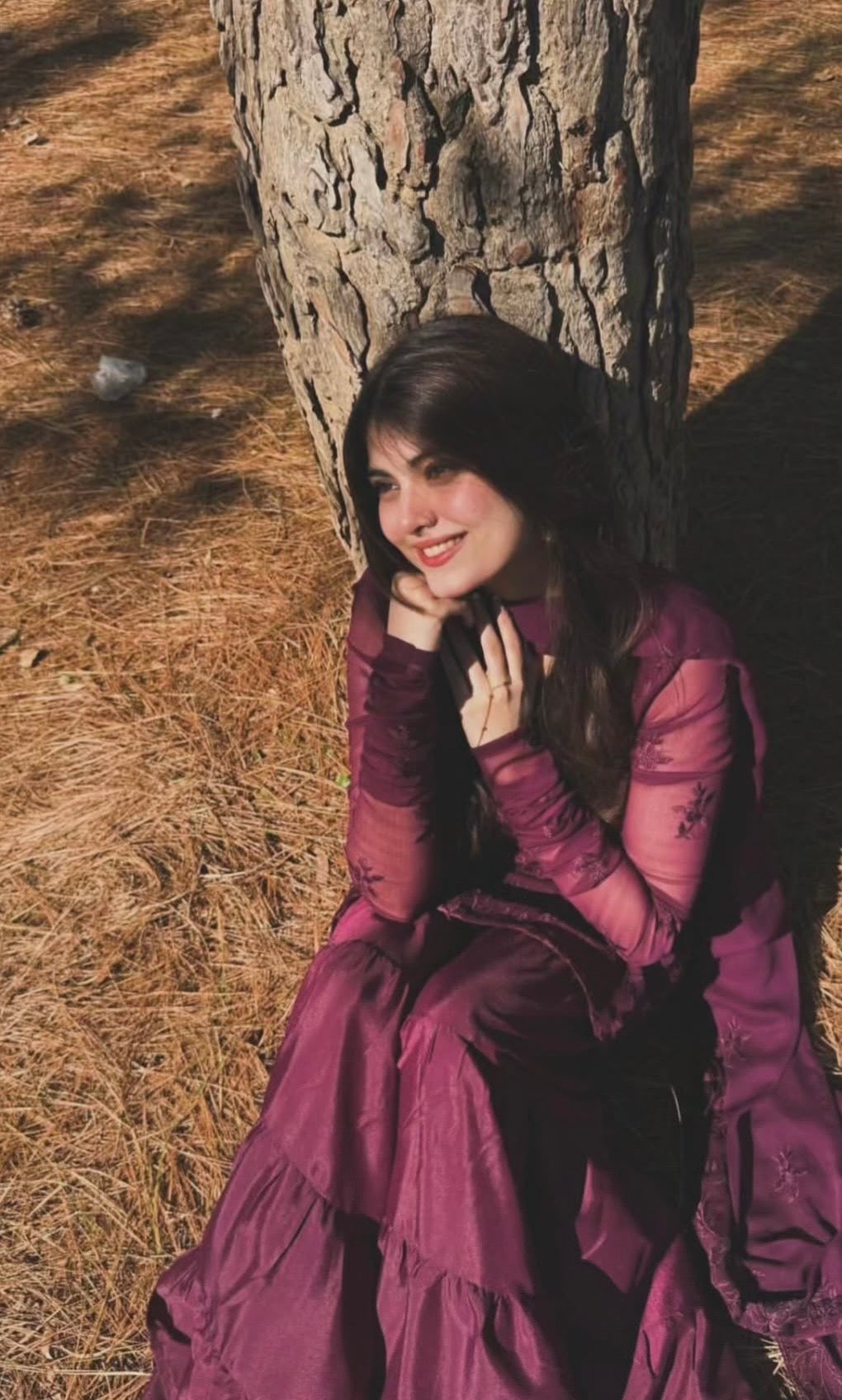 Burgundy chiffon garara set