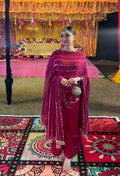 Silk hot pink 3-pcs stitched