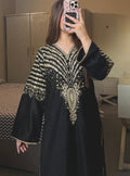 Black embroidered