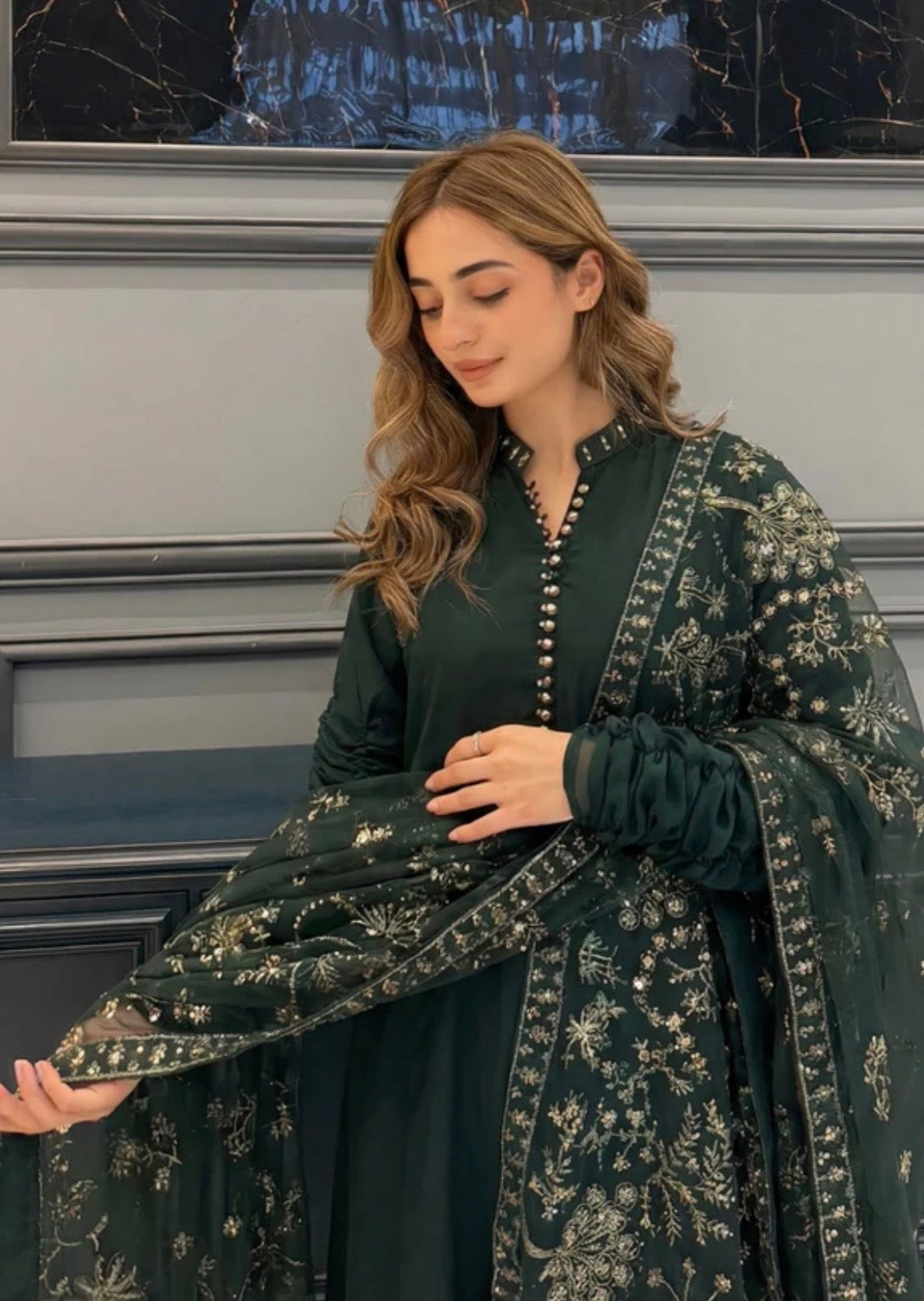 Dark green maxi