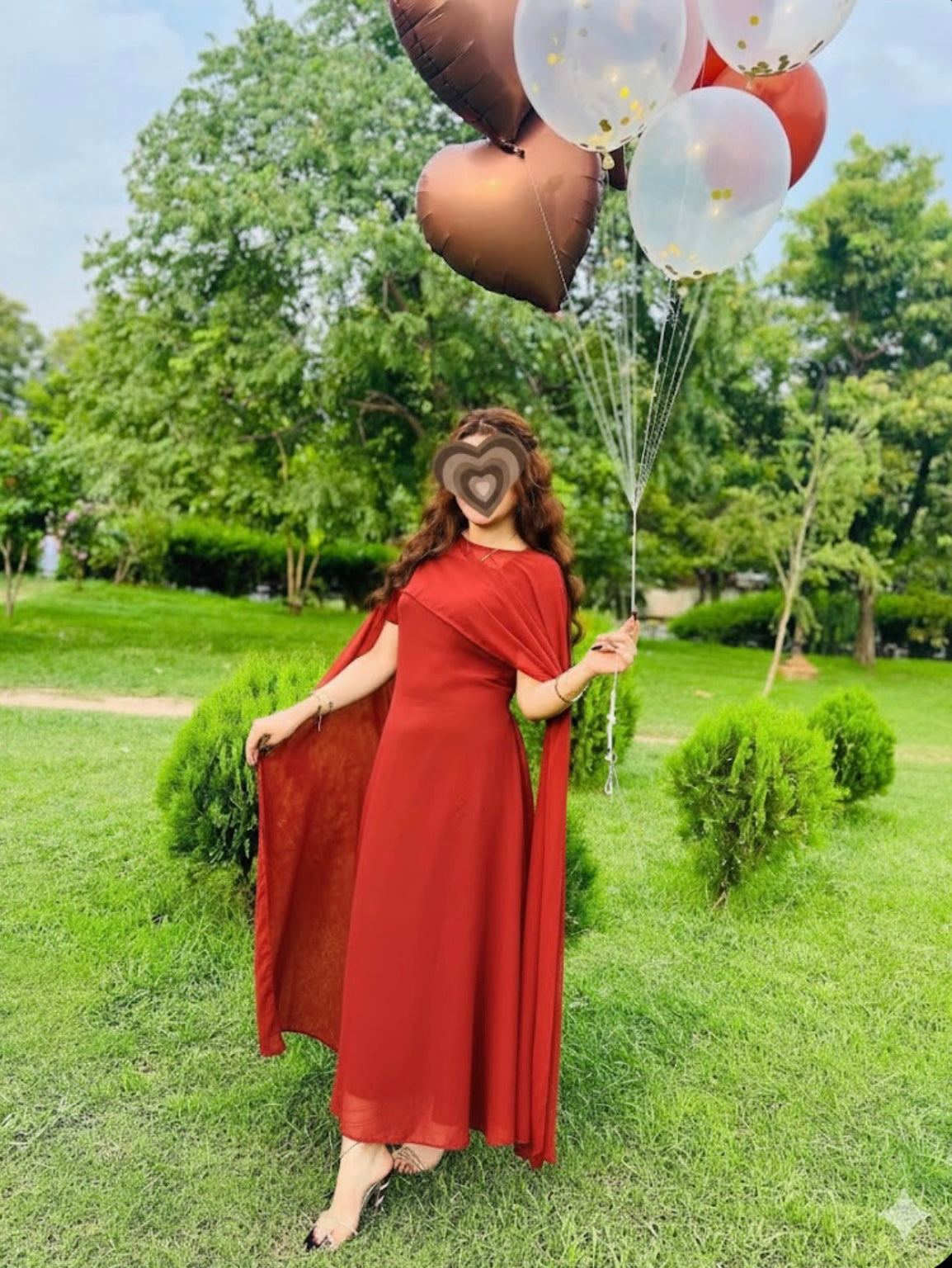 Chiffon cape dress