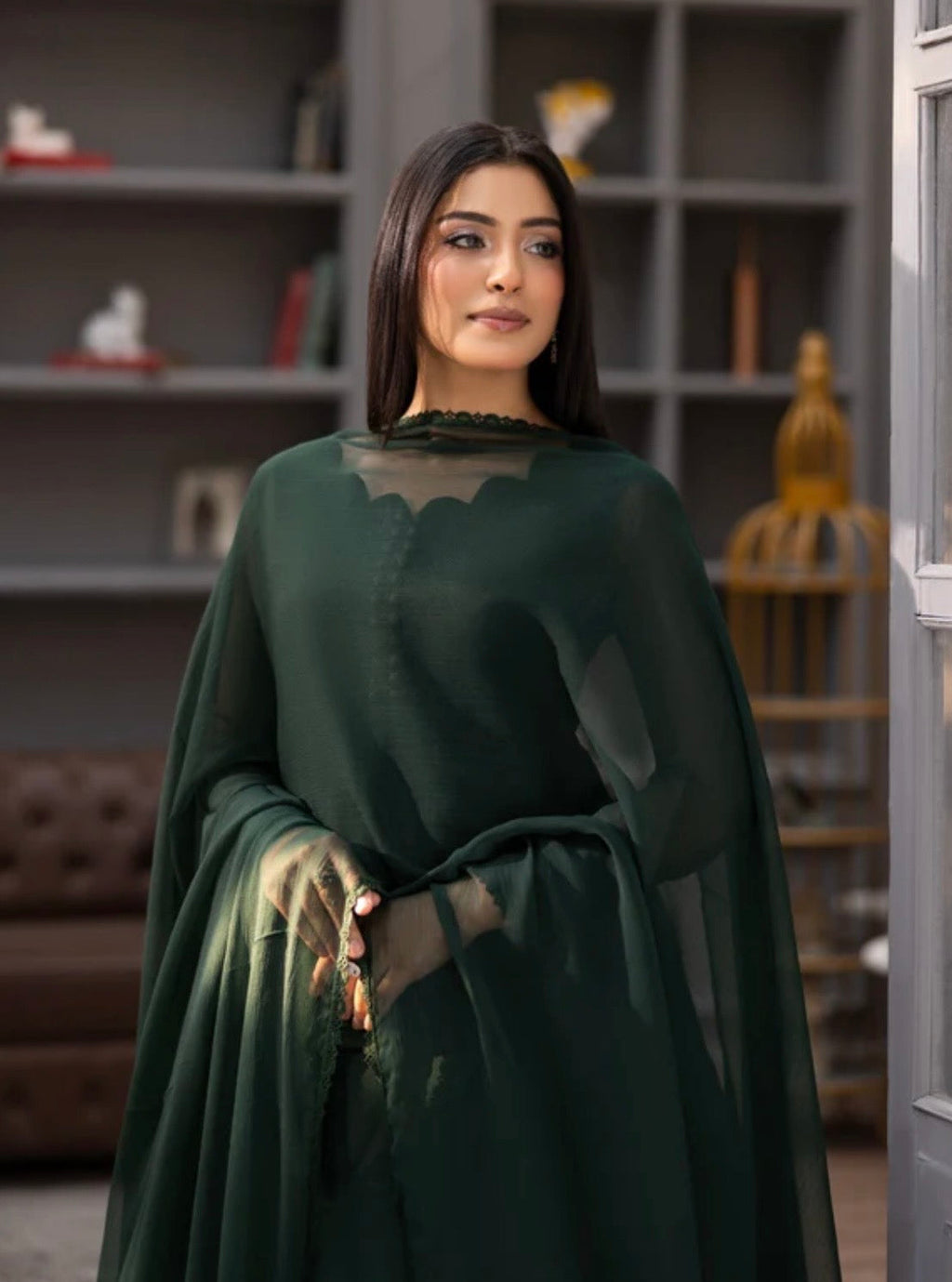 Green anarkali