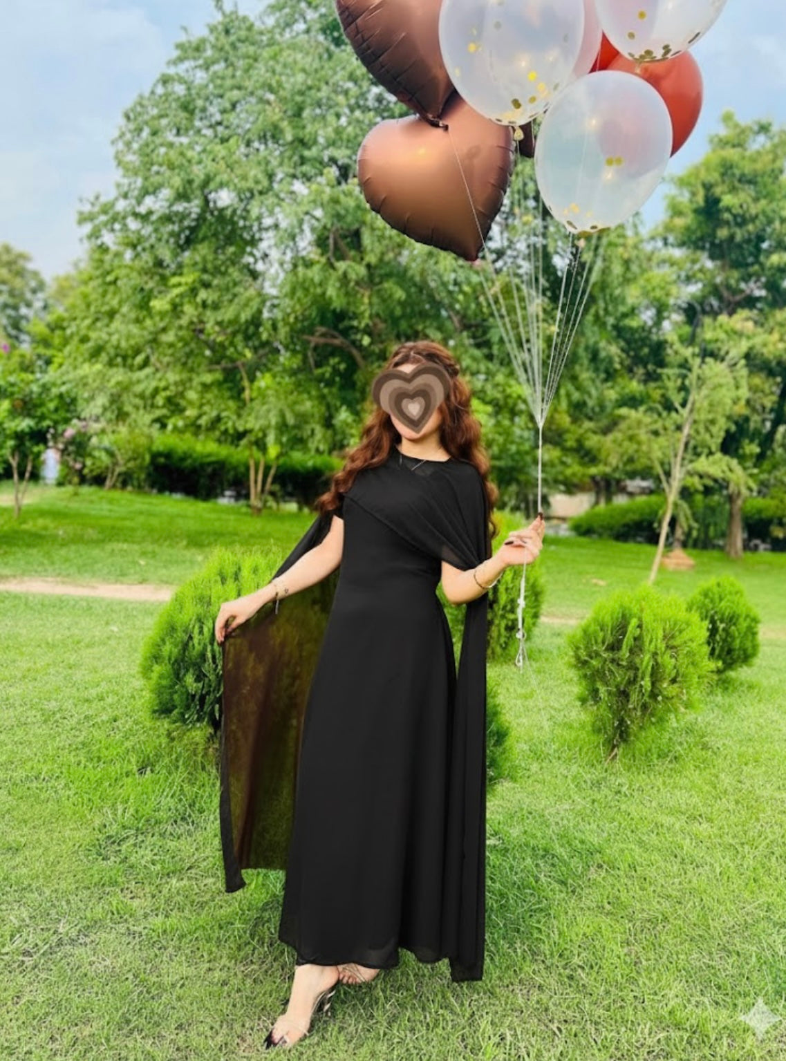 Chiffon cape dress